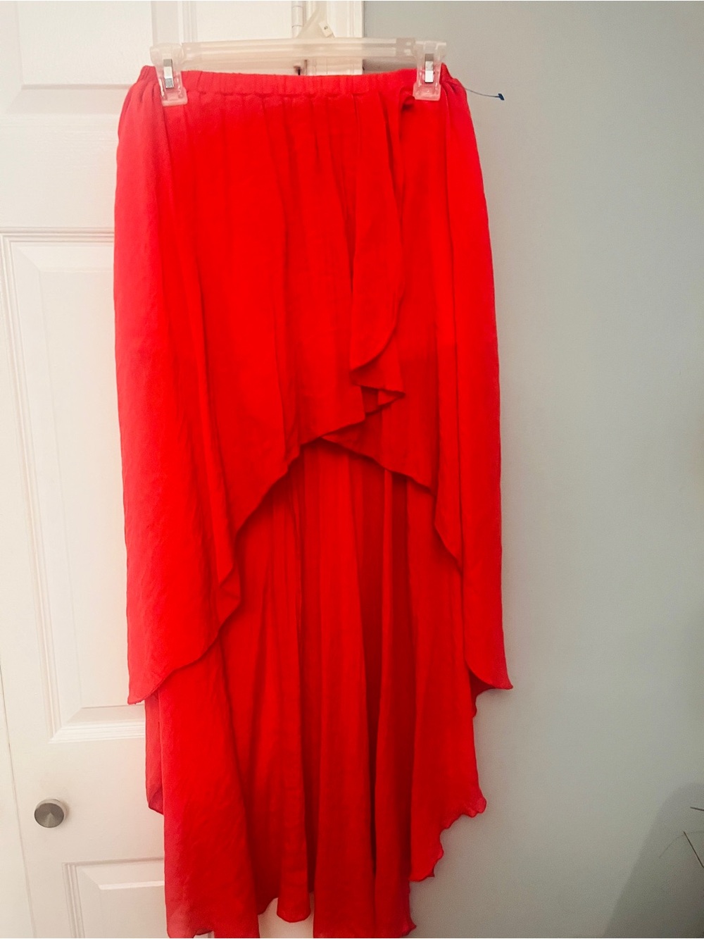 Anna Red Layered High-Low Skirt